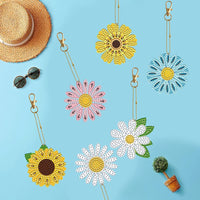 Flower Diamond Painting Keychains