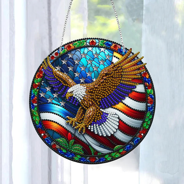 American Eagle Diamond Painting Hanging Sign