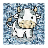 Cartoon Blue Cow Diamond Painting