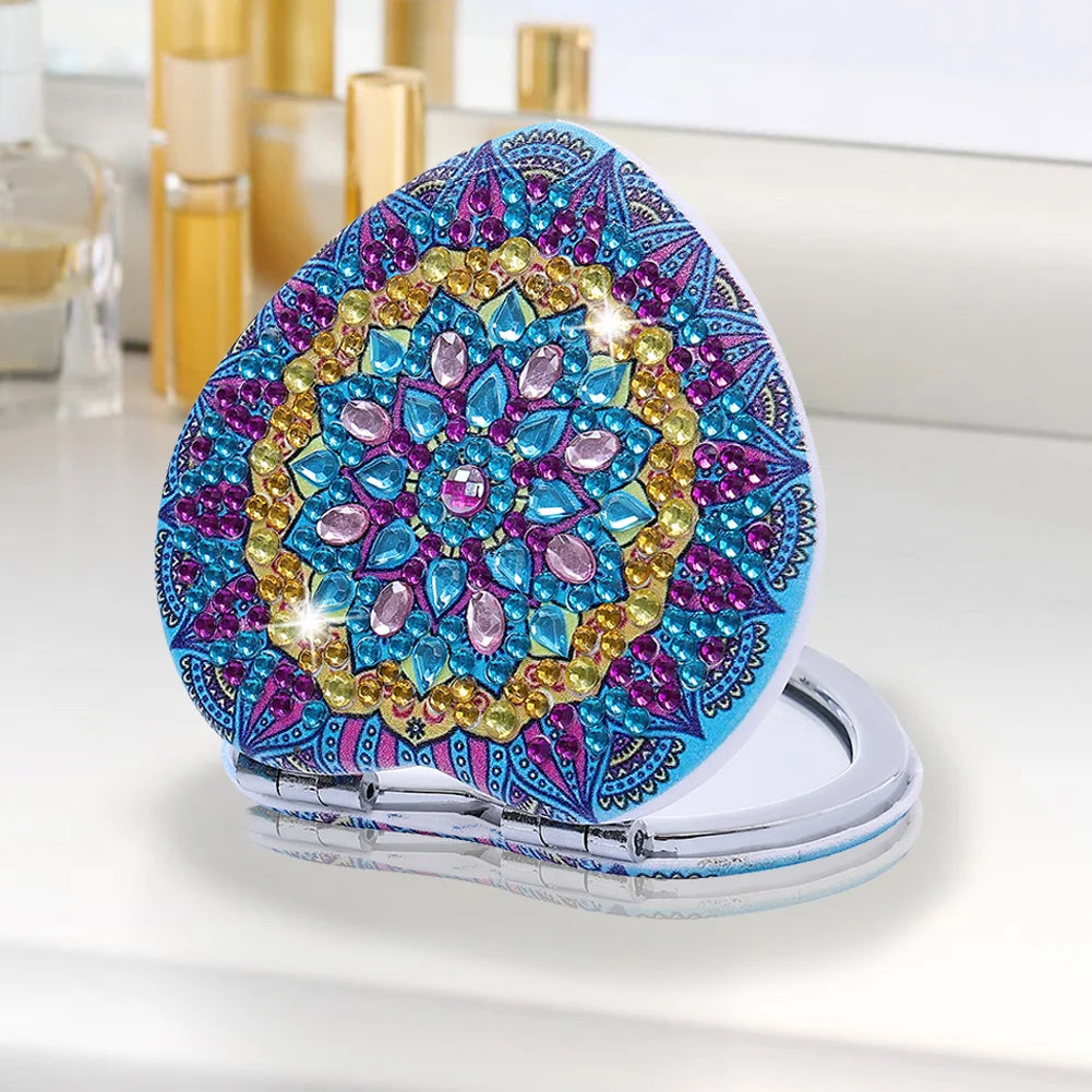 Heart Shaped Mandala Diamond Painting Pocket Mirror