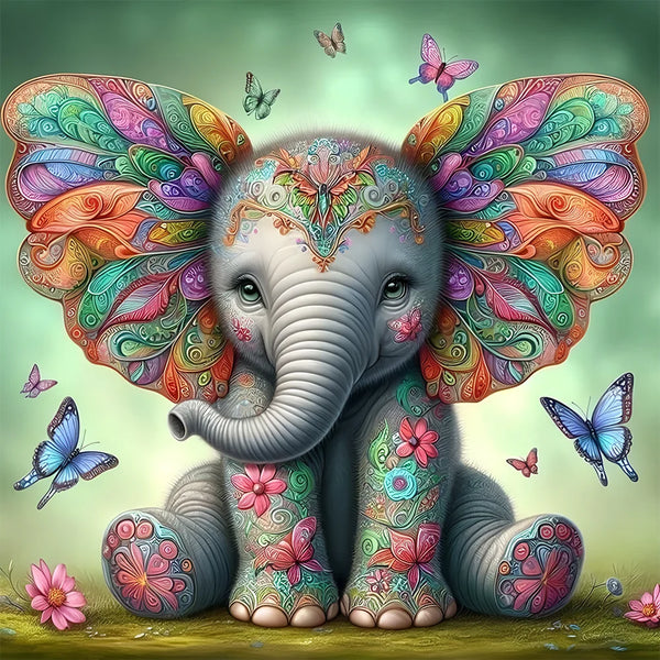 Butterfly Elephant Diamond Painting
