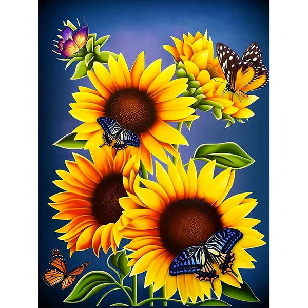 Butterfly Sunflowers Diamond Painting