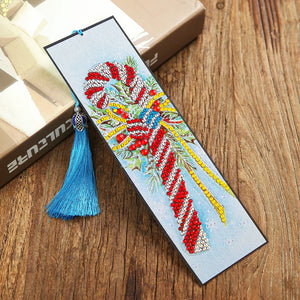 Candy Cane Diamond Painting Bookmark