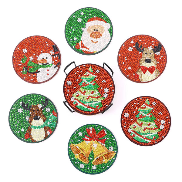 Christmas Diamond Painting Coaster Set #1