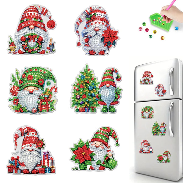 Christmas Gnome Diamond Painting Magnet Set