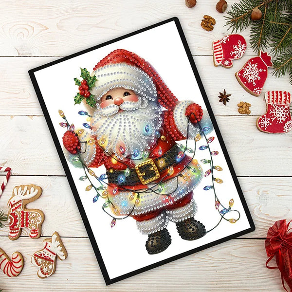Christmas Lights Santa Diamond Painting Notebook