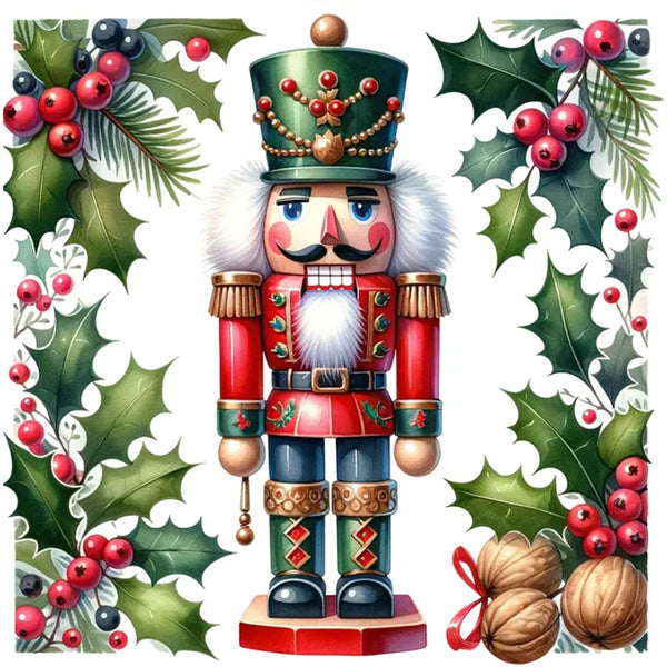 Christmas Nutcracker Holly Diamond Painting
