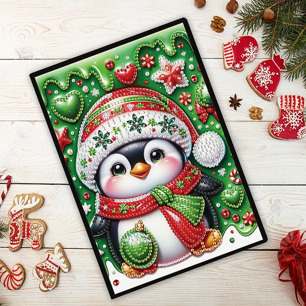 Christmas Penguin Diamond Painting Notebook