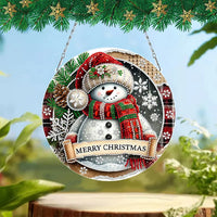 Christmas Snowman Diamond Painting Hanging Sign