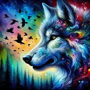 Colorful Wolf Diamond Painting