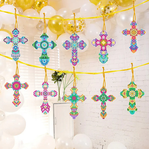 Cross Diamond Painting Pendant Set