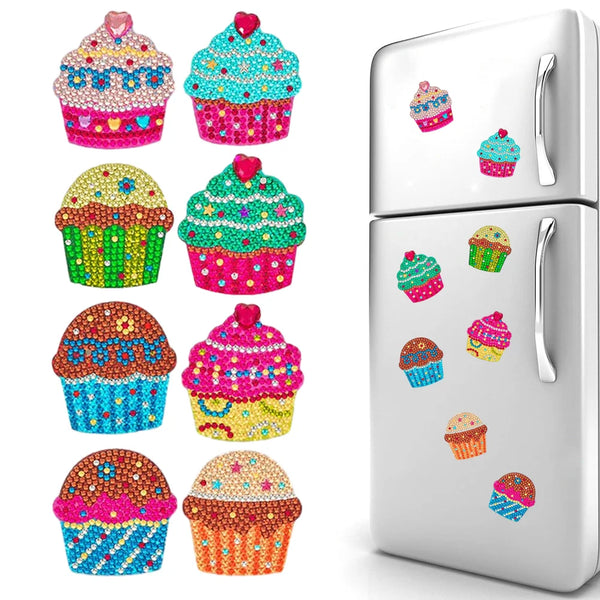 Cupcake Diamond Painting Magnet Set