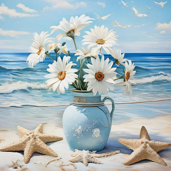 Daisies on the Beach Diamond Painting