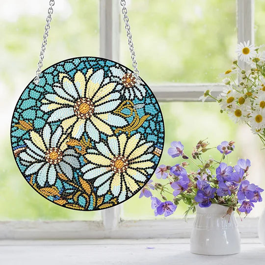 Daisy Diamond Painting Hanging Sign