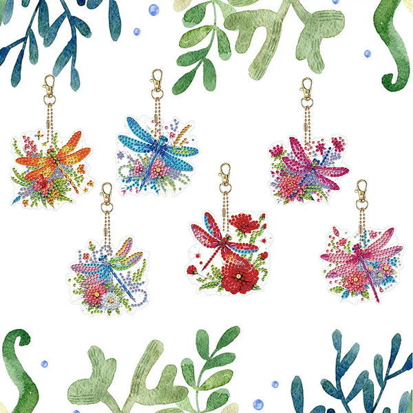 Dragonfly Diamond Painting Keychain Set