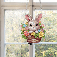 Easter Bunny Basket Diamond Painting Hanging Sign