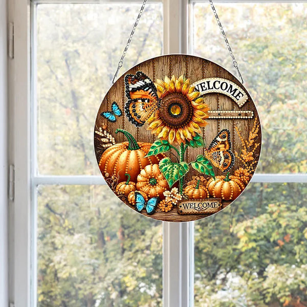 Fall Sunflower Diamond Painting Hanging Sign