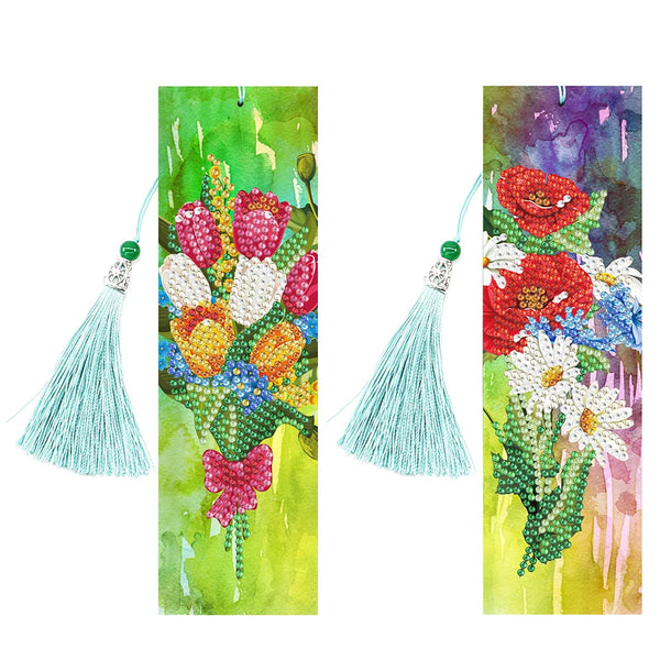 Flower Bouquet Diamond Painting Bookmark Set