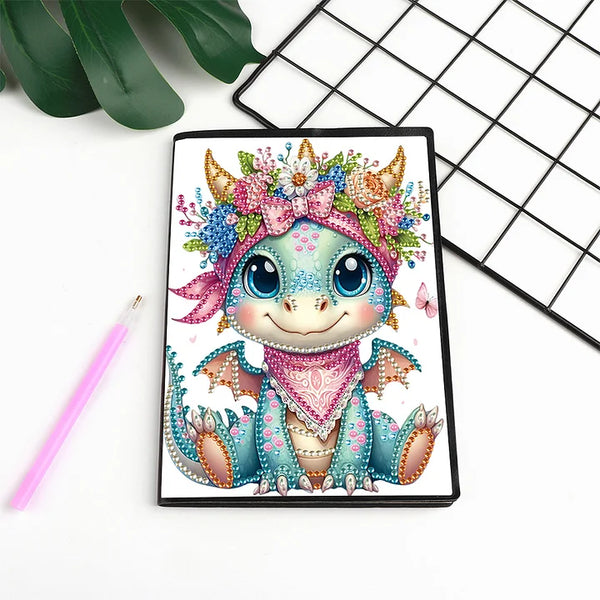 Flower Dragon Diamond Painting Notebook