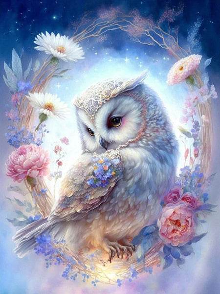 Flower Owl Diamond Painting