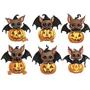 Halloween Bat Pumpkin Diamond Painting Magnet Set