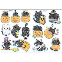 Halloween Black Cat Diamond Painting Sticker Set