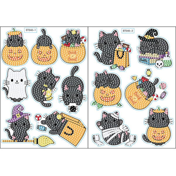 Halloween Black Cat Diamond Painting Sticker Set