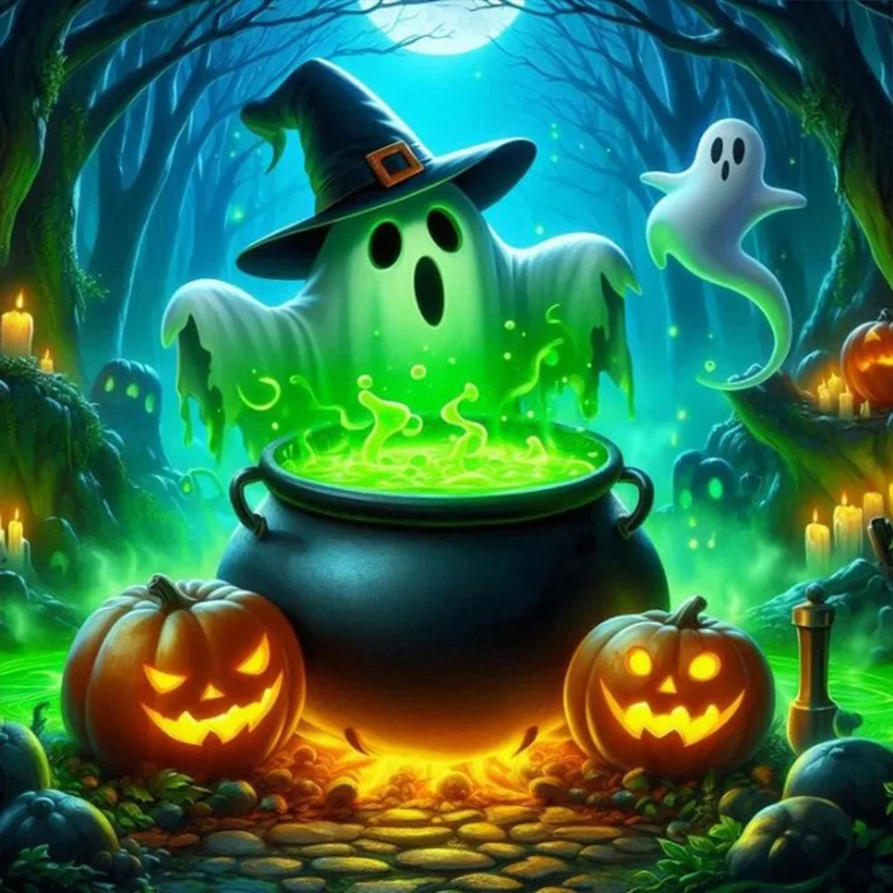 Halloween Green Ghost Diamond Painting