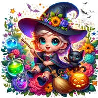 Halloween Witch Girl Diamond Painting