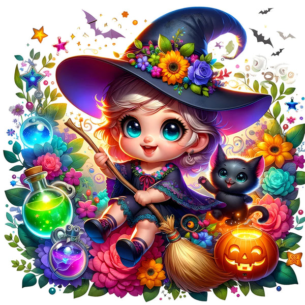 Halloween Witch Girl Diamond Painting