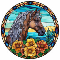 Horse Stained Glass Diamond Painting