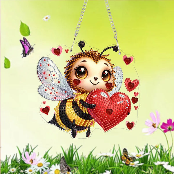 Love Bee Diamond Painting Hanging Sign