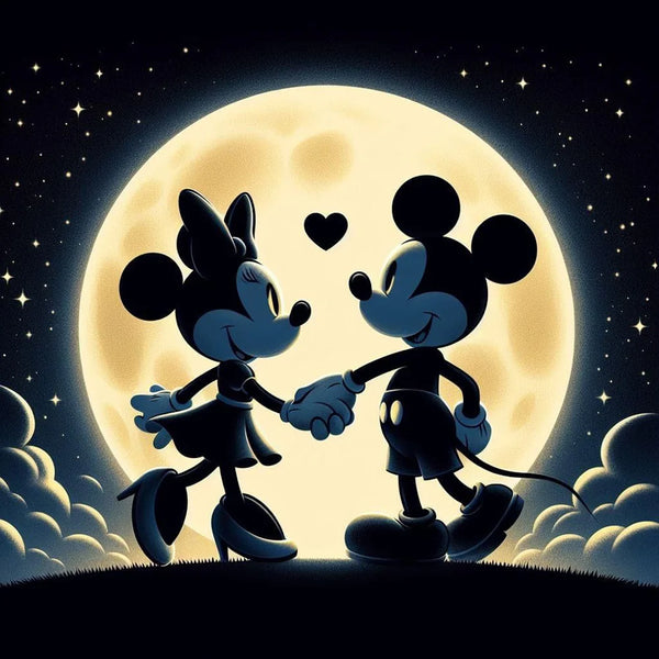 Mickey & Minnie Silhouette Diamond Painting