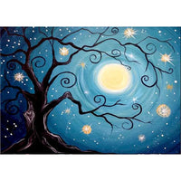 Moon & Stars Tree Diamond Painting