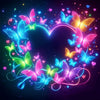Neon Butterfly Heart Diamond Painting