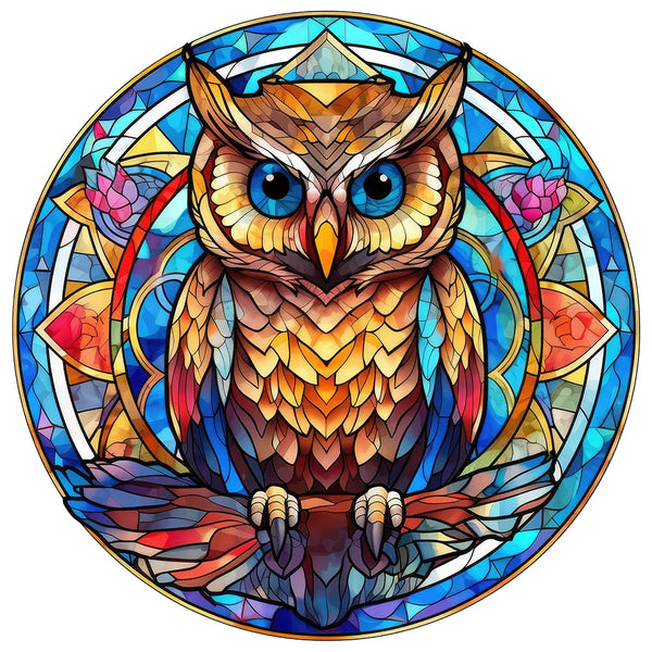 Owl Stained Glass Diamond Painting