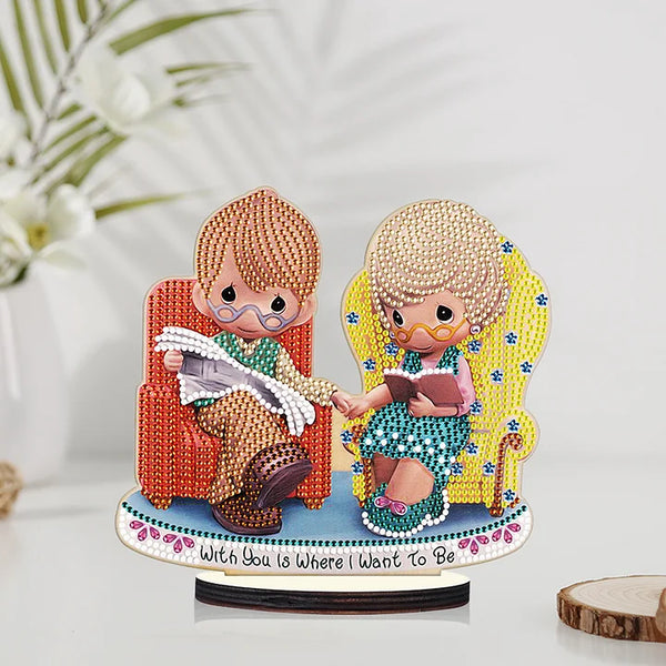 Precious Moments Couple Diamond Painting Table Stand