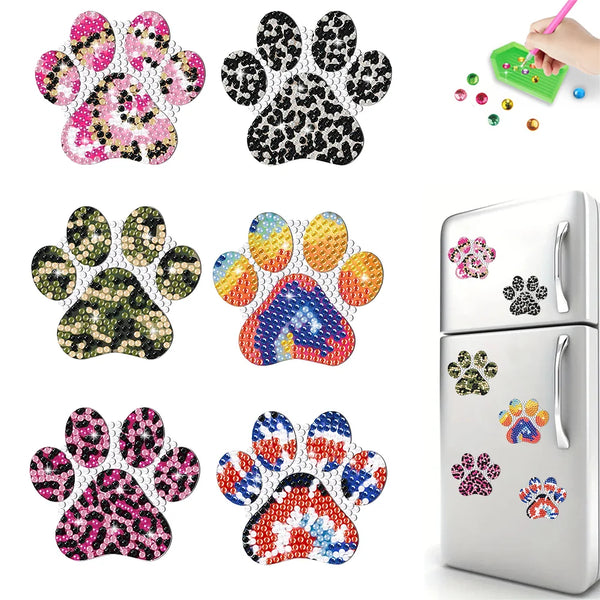 Paw Print Diamond Painting Magnet Set