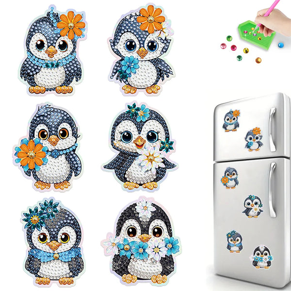 Penguin Diamond Painting Magnet Set