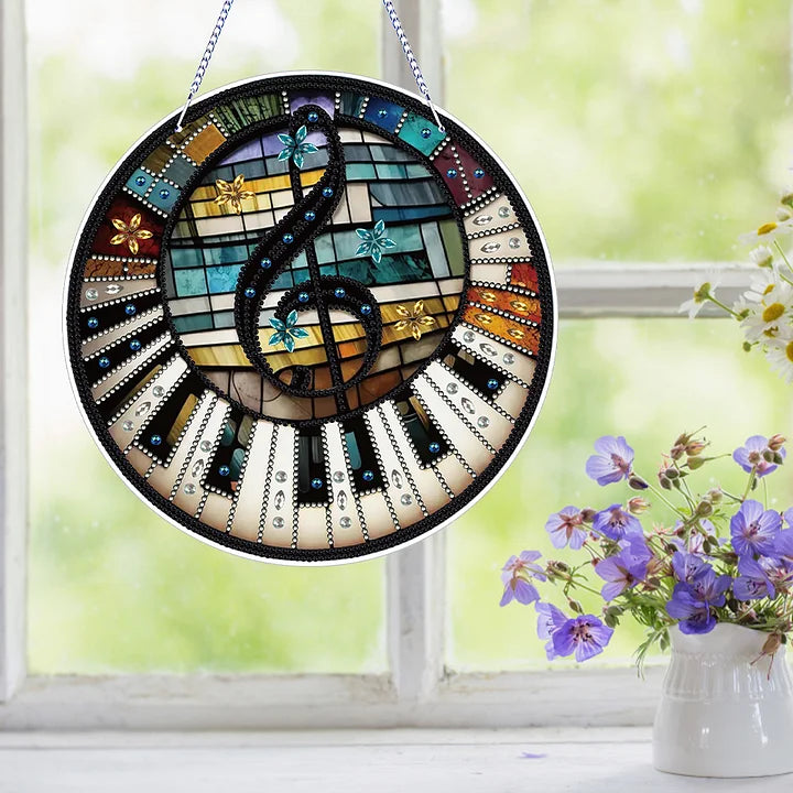 Piano Notes Diamond Painting Hanging Sign