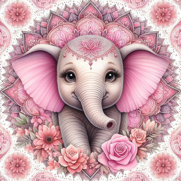 Pink Elephant Diamond Painting