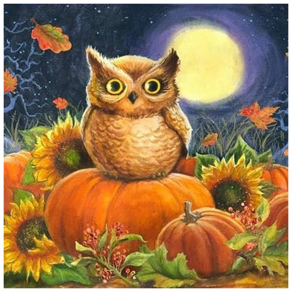 Pumpkin Owl Diamond Painting