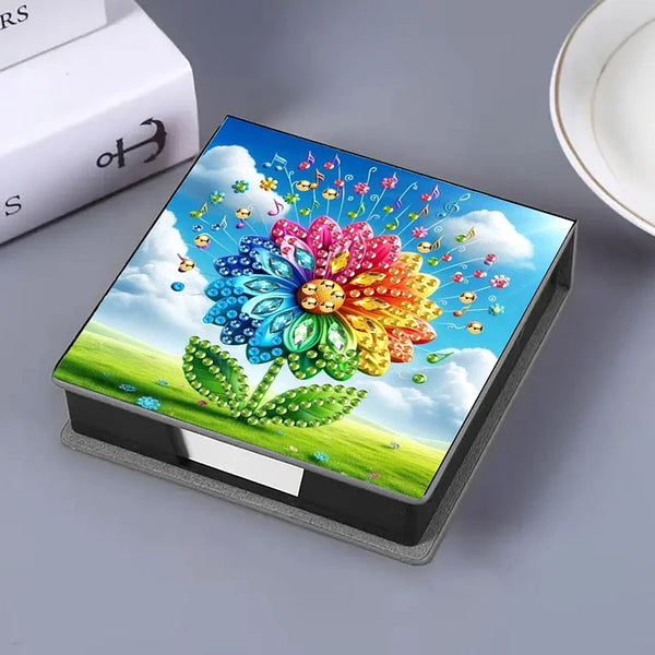Rainbow Flower Diamond Painting Notecard Box