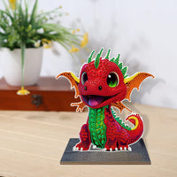 Red Dragon Diamond Painting Table Stand