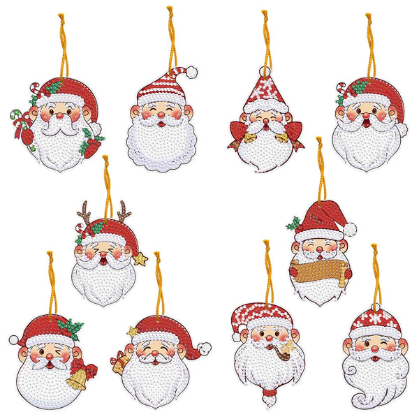 Santa Diamond Painting Tag Set