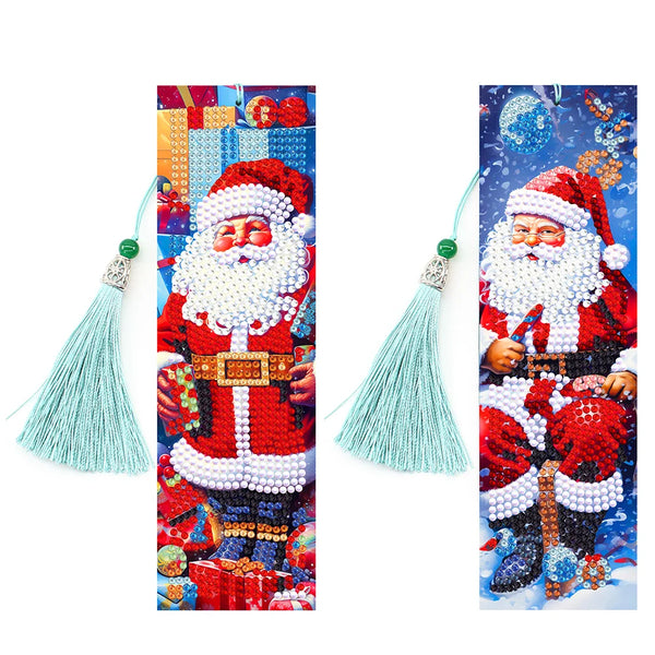 Santa Diamond Painting Bookmark Set