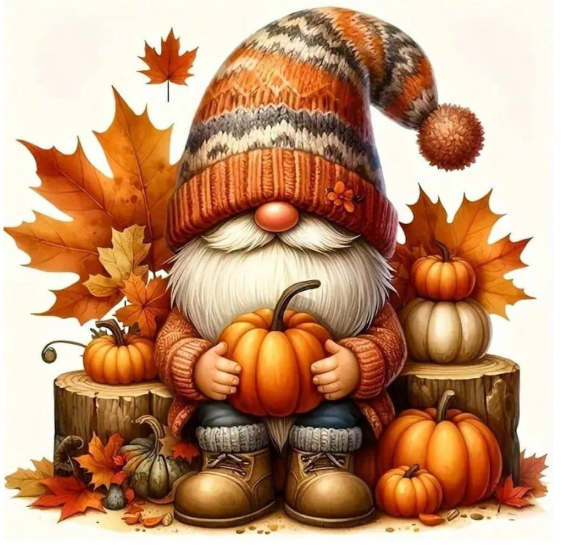 Fall Pumpkin Gnome Diamond Painting