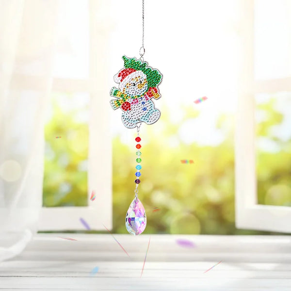 Snowman Diamond Painting Suncatcher