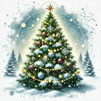 Snowy Christmas Tree Diamond Painting