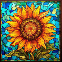 Stained Glass Sunflower Diamond Painting